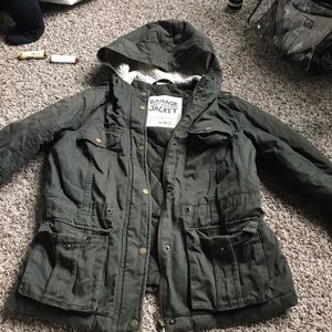 Garage short military jacket in army green